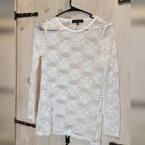 Karen Kane White Lace Top
